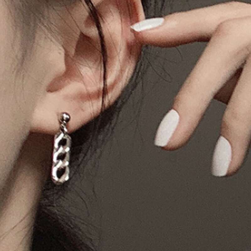 

Chain Drop Earrings, Silver