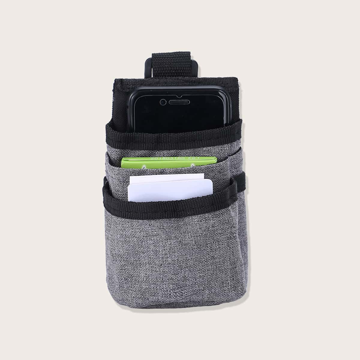 

1pc Car Vent Storage Bag, Grey