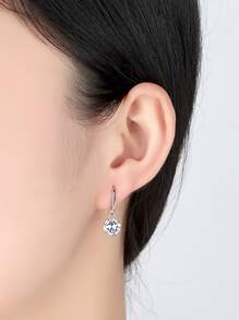 Thả hoa tai Khối Zirconia - Bạc - Xem 2