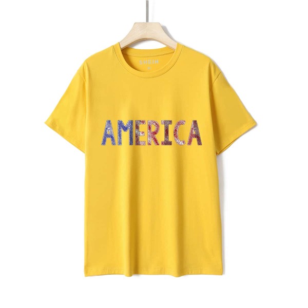 

Letter Graphic Crew Neck Tee, Yellow