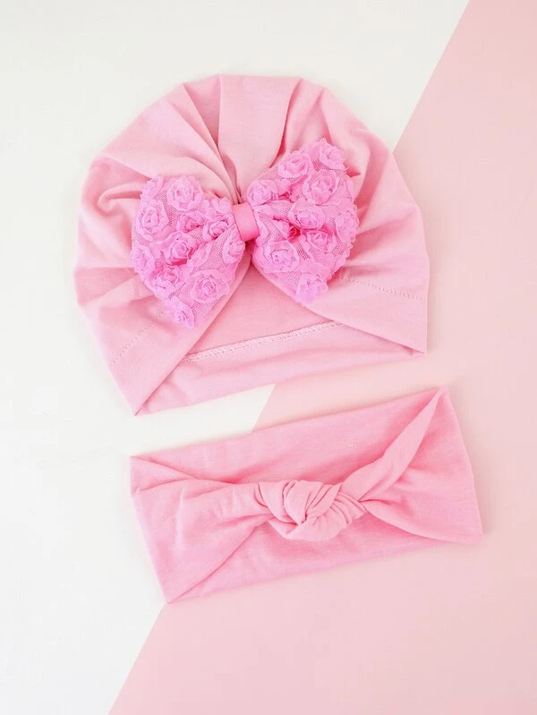 1 Piece Bebe Bonnet Avec Nœud 1 Piece Bandeau Shein