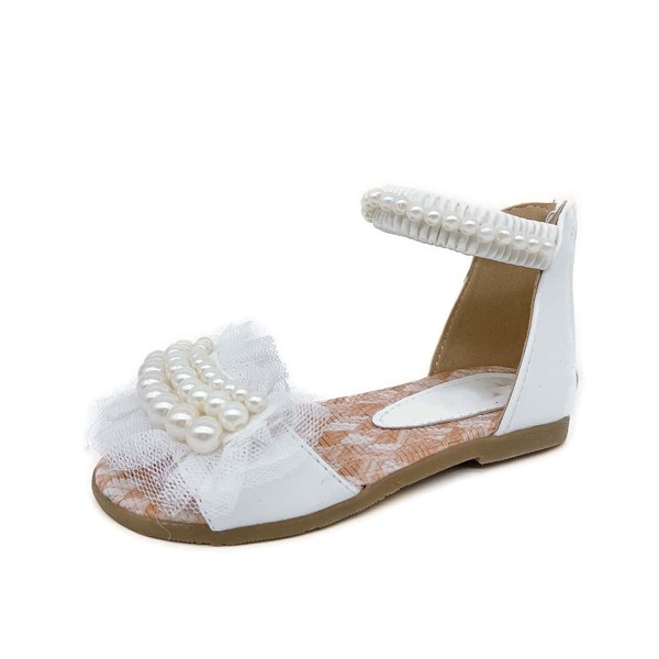 

Toddler Girls Faux Pearl Decor Sandals, White