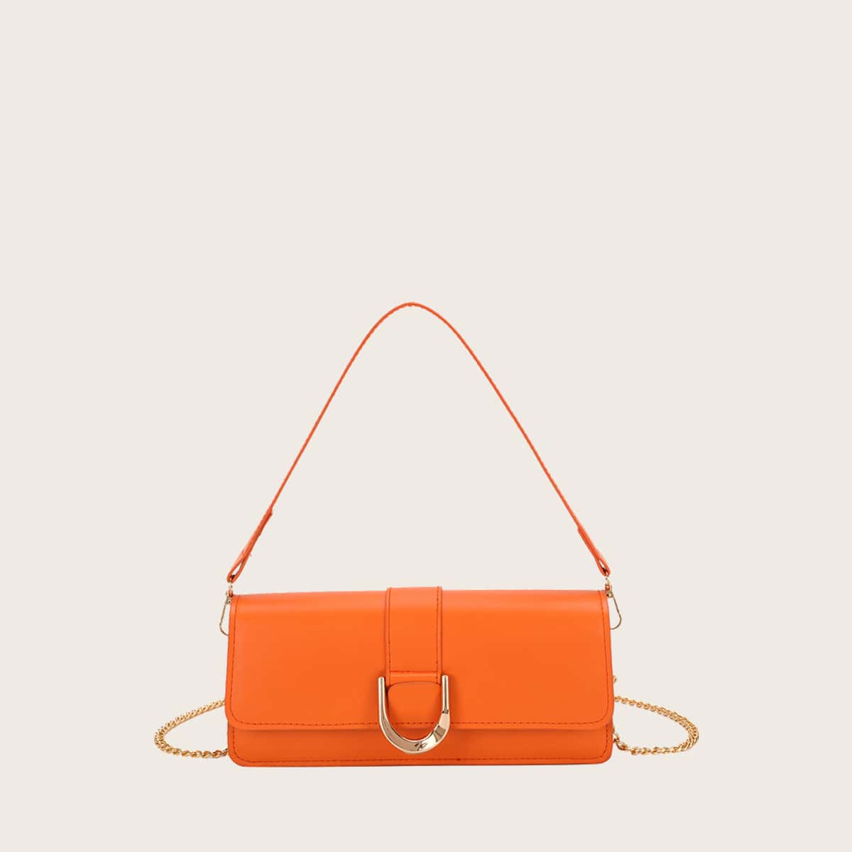 

Flap Chain Shoulder Bag, Orange