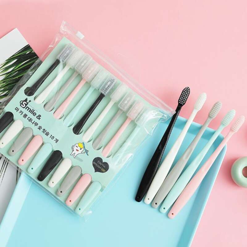 

10pcs Random Color Toothbrush, Multicolor