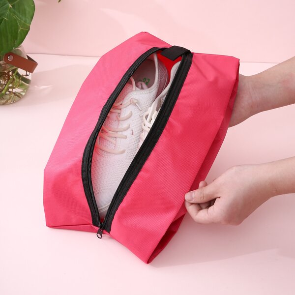 

1pc Portable Shoes Storage Bag, Hot pink