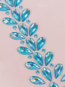 1sheet Rhinestone Tattoo Sticker - Blue - View 2