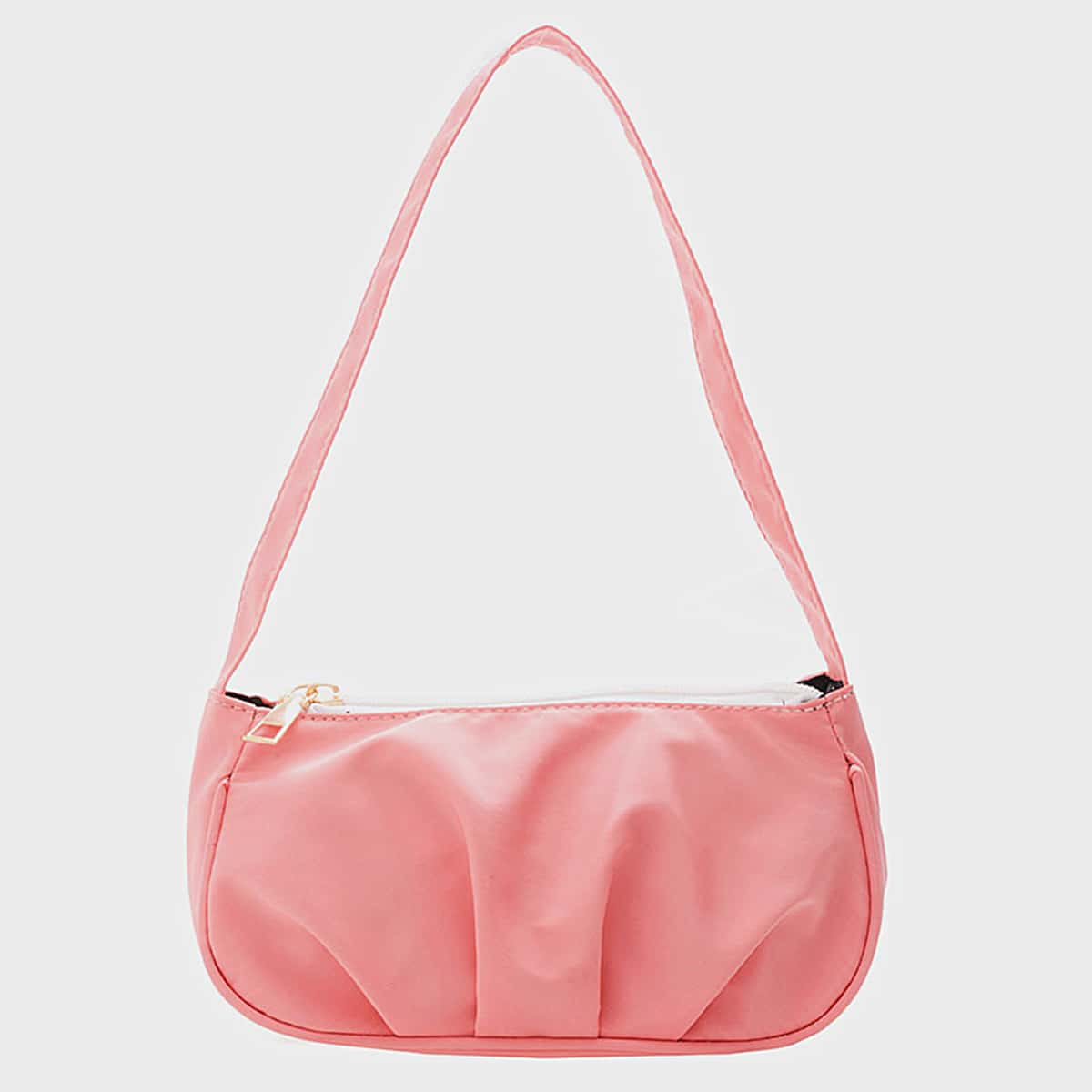 

Ruched Shoulder Bag, Coral pink