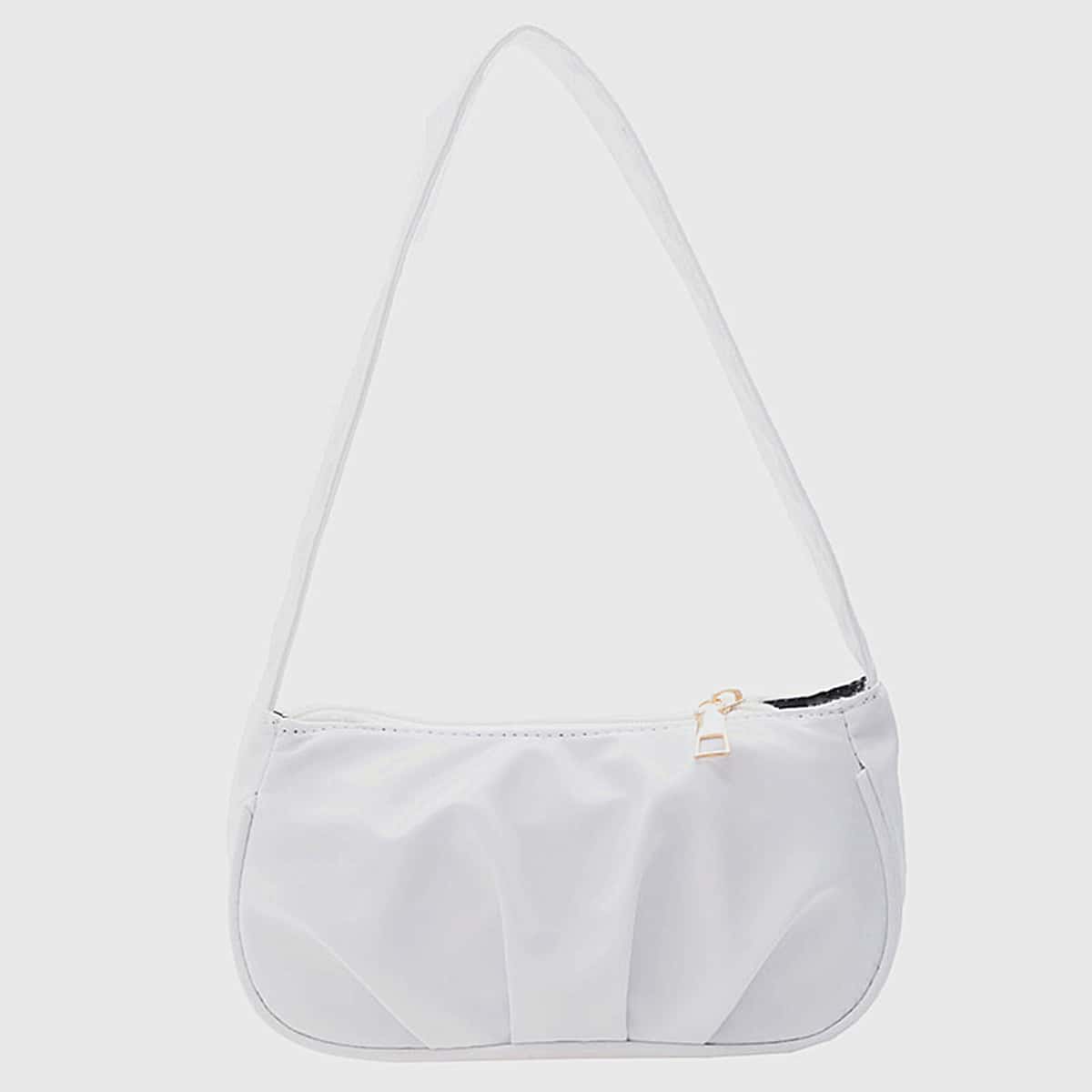 

Ruched Shoulder Bag, White