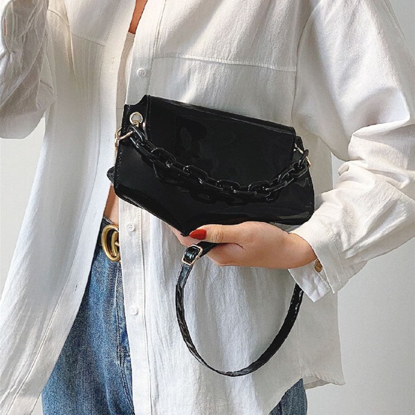 

Minimalist Flap Satchel Bag, Black