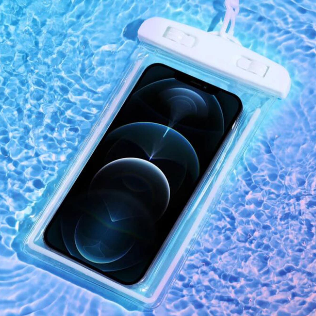 

1pc Clear Waterproof Phone Bag, White