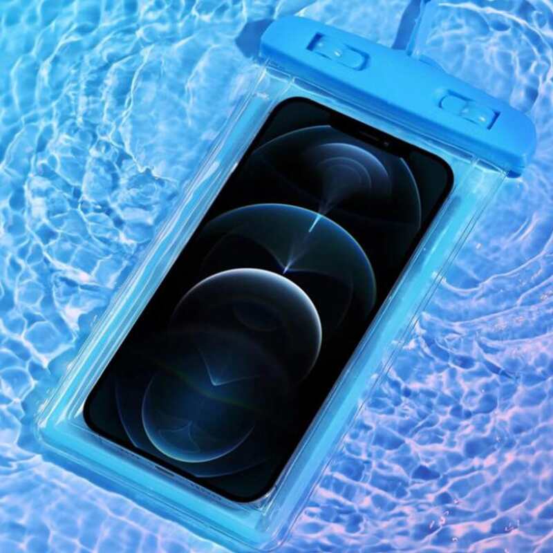 

1pc Clear Waterproof Phone Bag, Blue
