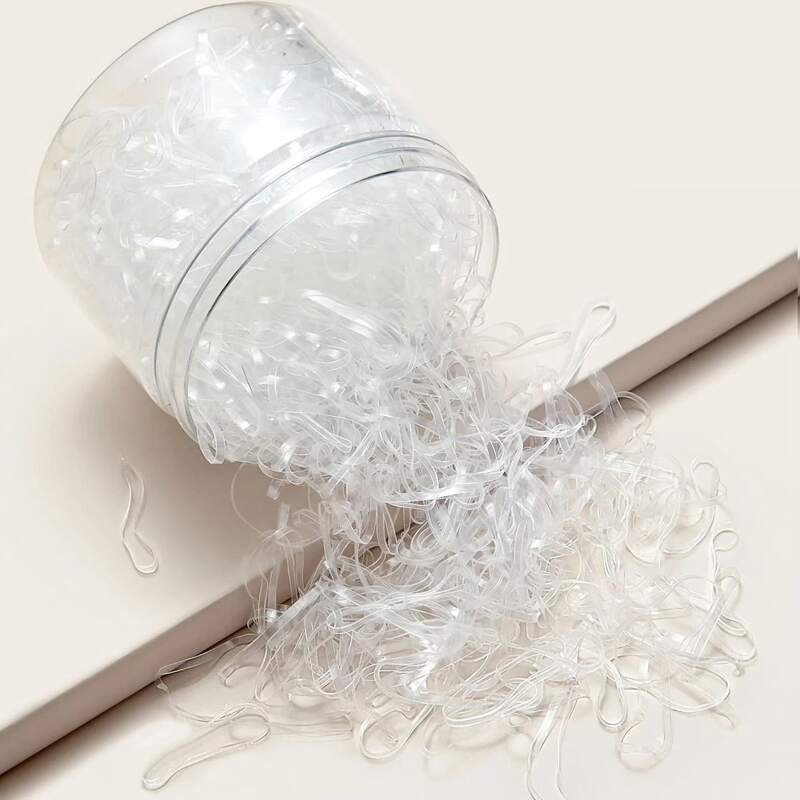 

1000pcs Clear Mini Hair Tie, White