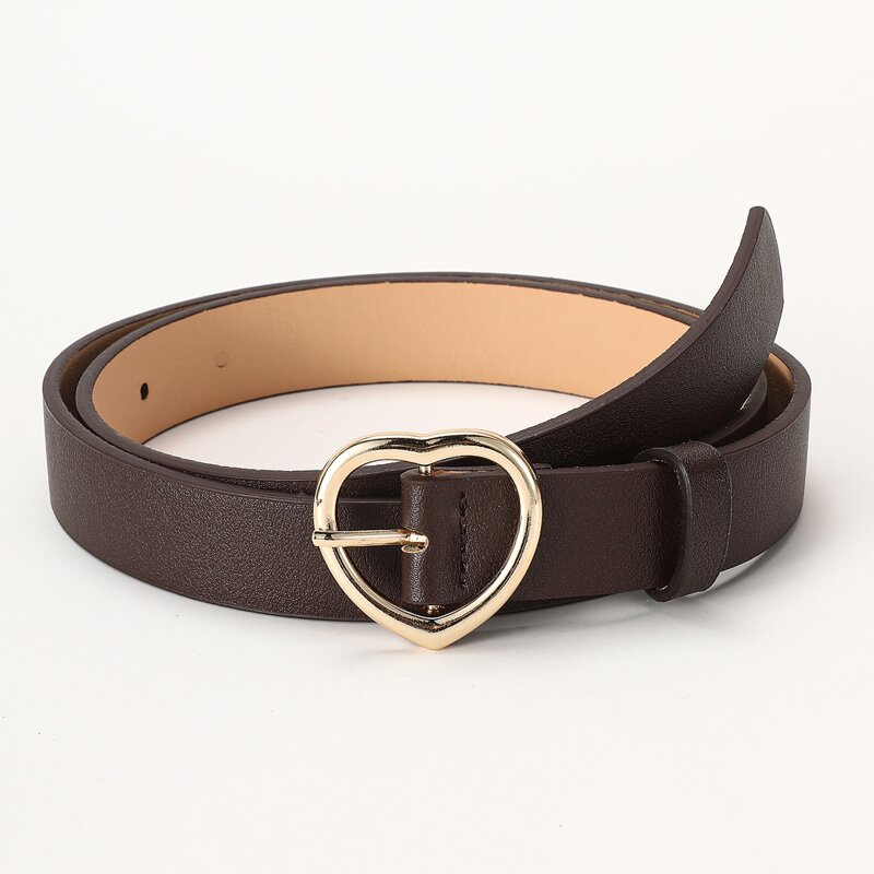 

Heart Buckle Belt, Coffee brown