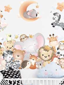 Cartoon Graphic Kids Wall Sticker - Nhiều màu - Xem 5