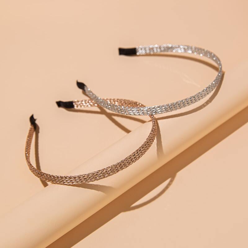 

2pcs Textured Headband, Multicolor