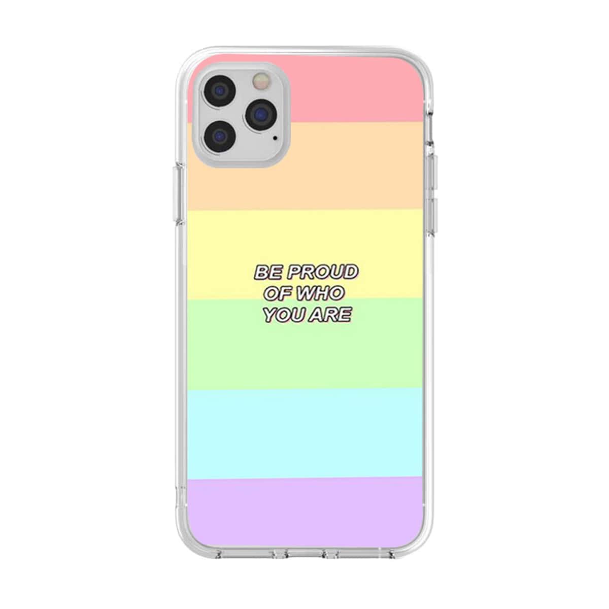 

Rainbow & Slogan Print Phone Case, Multicolor