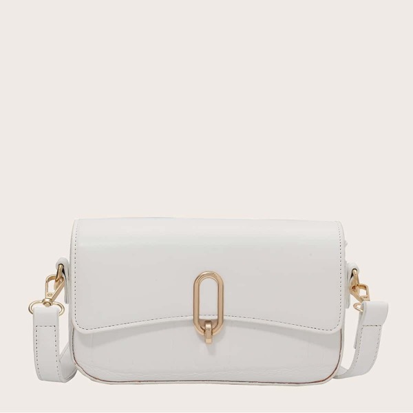 

Minimalist Flap Crossbody Bag, White
