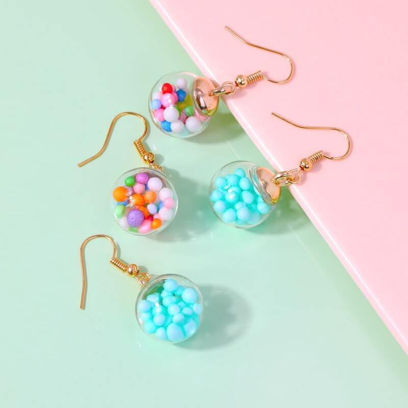

2pairs Bottle Decor Drop Earrings, Multicolor