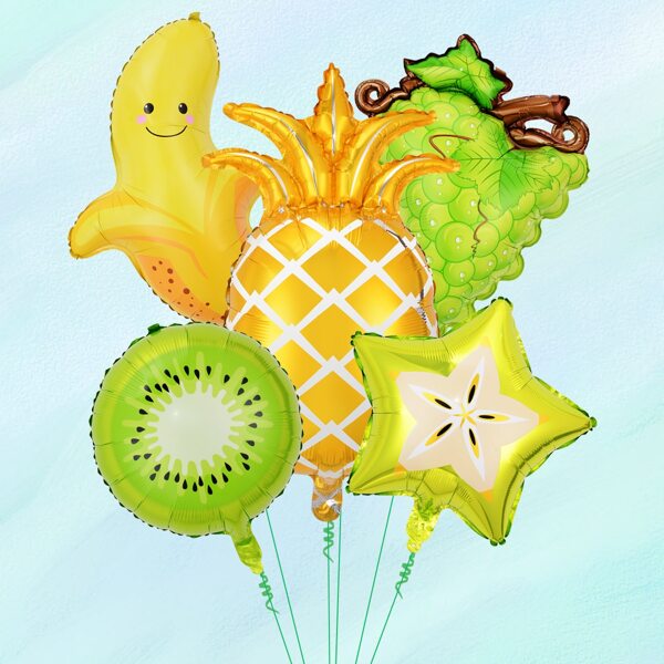 

7pcs Fruit Shaped Balloon Set, Multicolor