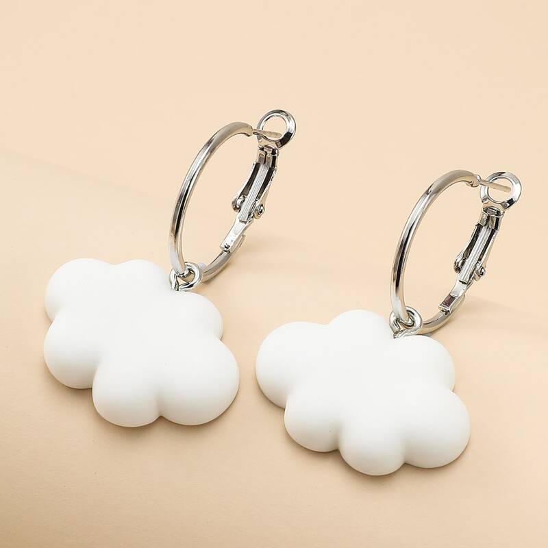 

Cloud Decor Drop Earrings, White