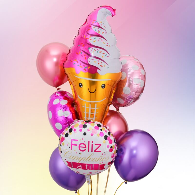 

10pcs Ice Cream Design Decorative Balloon Set, Multicolor