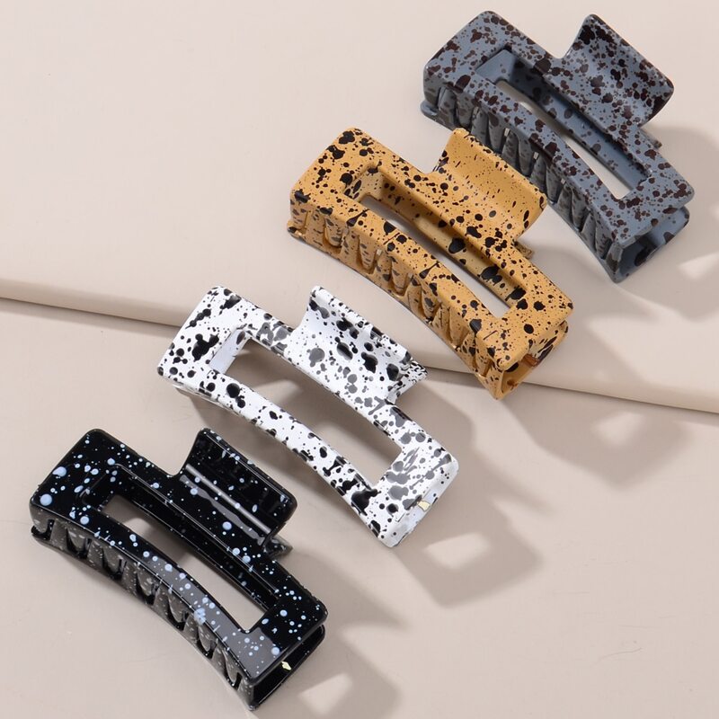 

4pcs Splash Ink Hair Claw, Multicolor