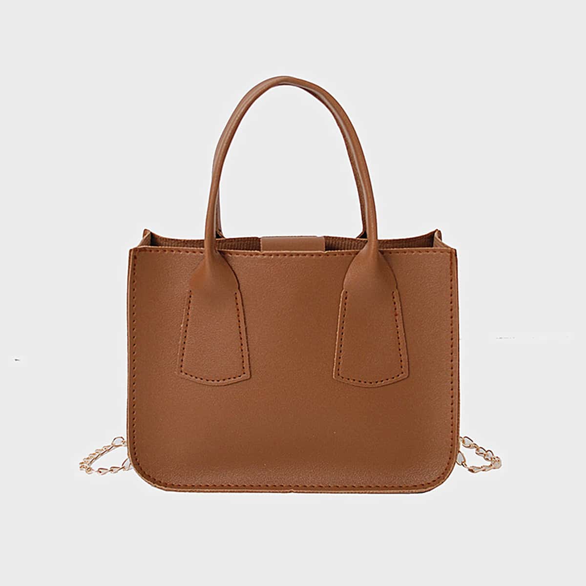 

Minimalist Satchel Bag With Inner Pouch, Brown