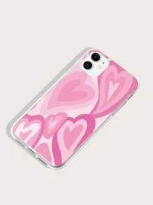 Heart Pattern Phone Case - Pink - View 2