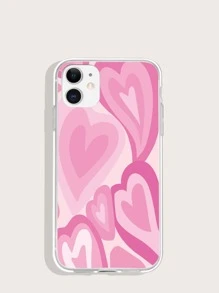 Heart Pattern Phone Case - Pink - View 3