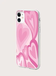 Heart Pattern Phone Case - Pink - View 4