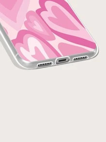 Heart Pattern Phone Case - Pink - View 5