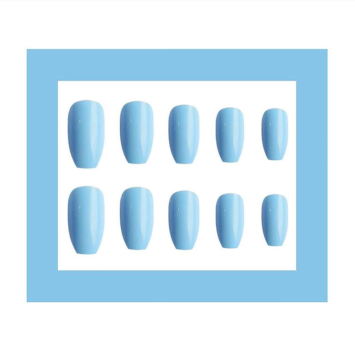 

24pcs Plain Fake Nail, Baby blue