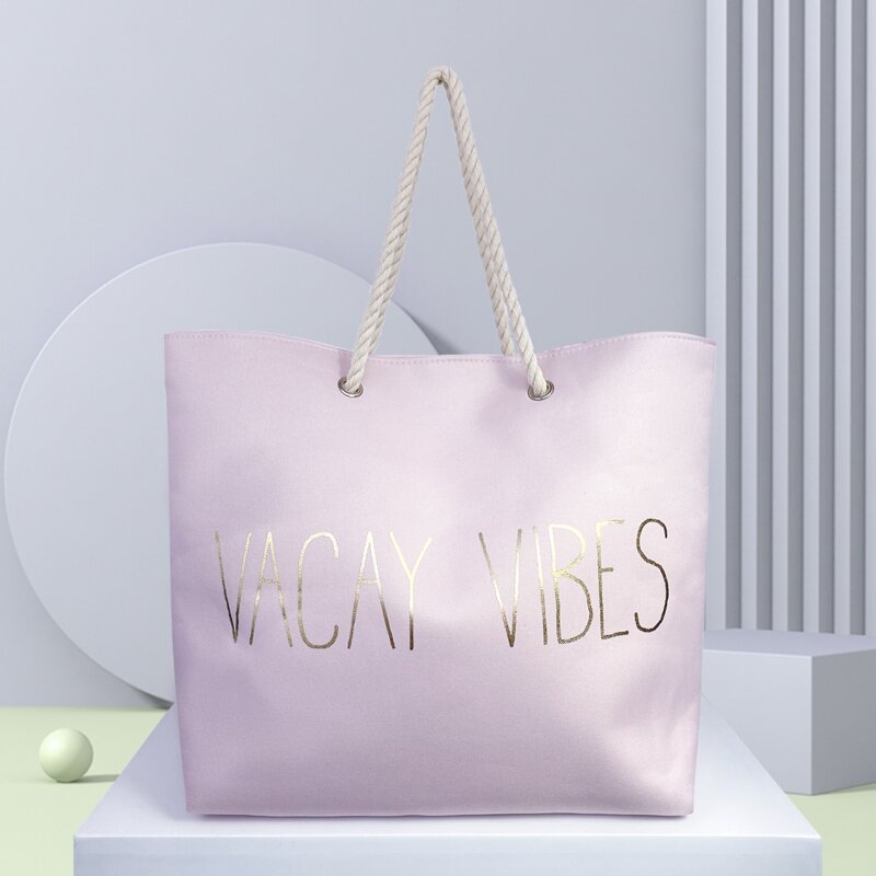 

Slogan Graphic Tote Bag, Pink