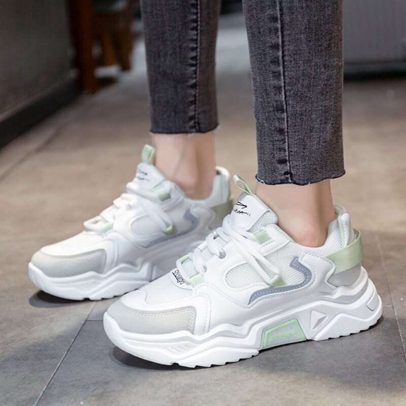 

Mesh Panel Chunky Sneakers, White