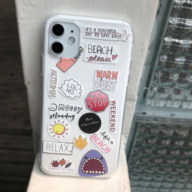 

Letter Graphic Phone Case, Clear
