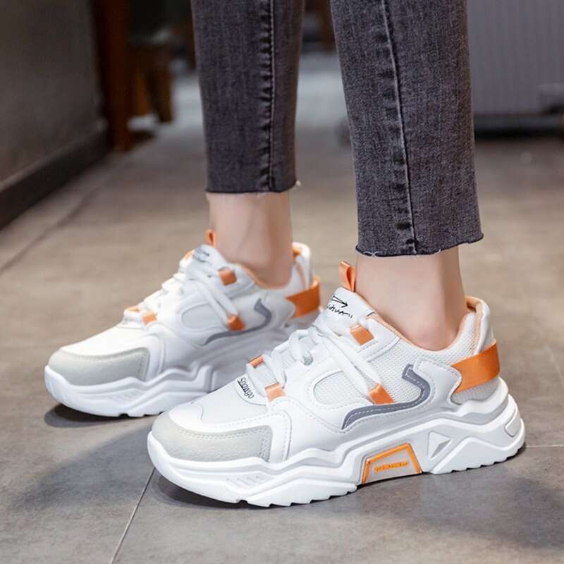 

Mesh Panel Chunky Sneakers, White