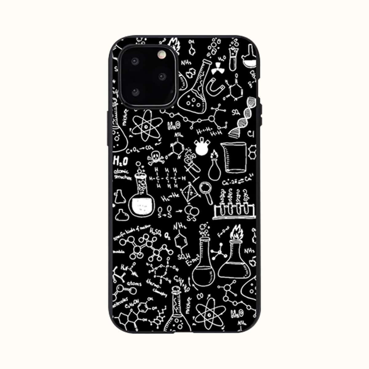 

Chemical Molecule Print Phone Case, Black