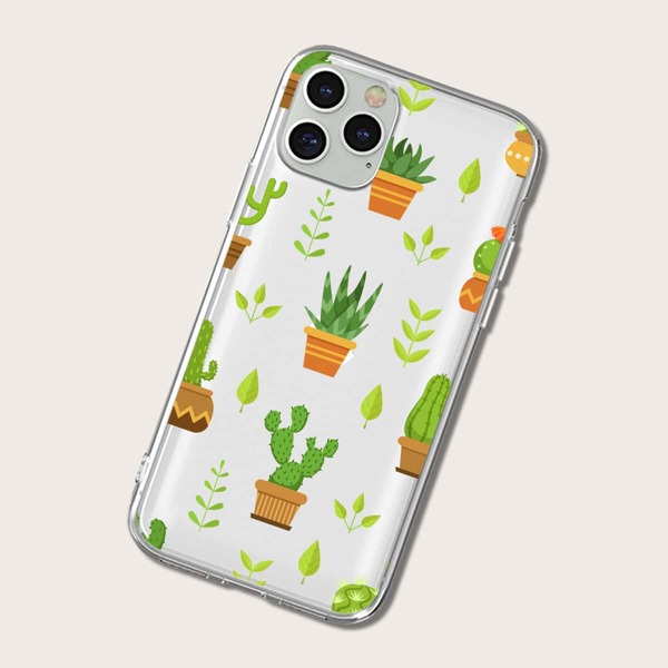 

Cactus Print Phone Case, Clear