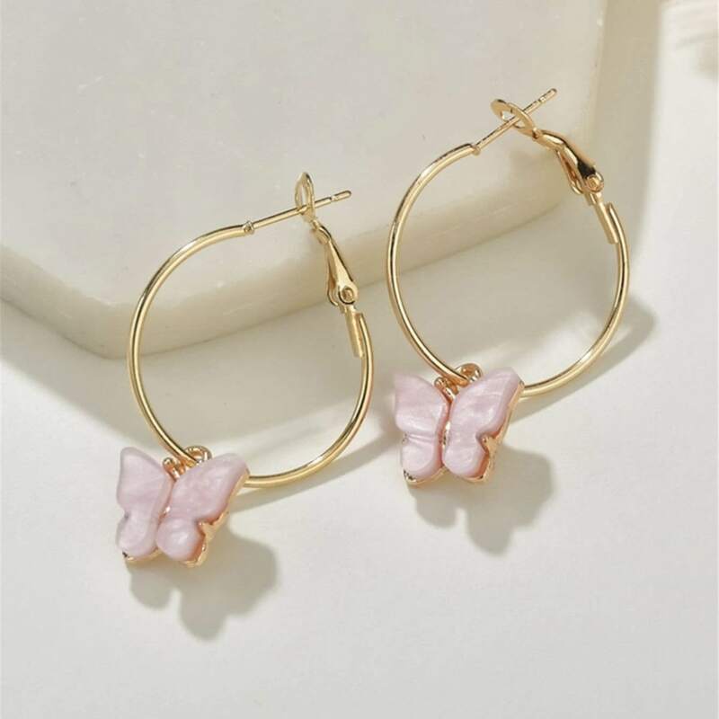 

Butterfly Drop Earrings, Gold