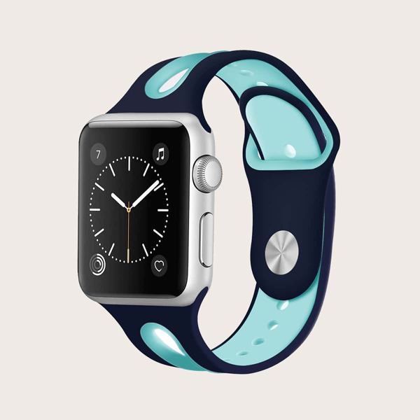 

Color Block Silicone Watchband For iWatch, Multicolor