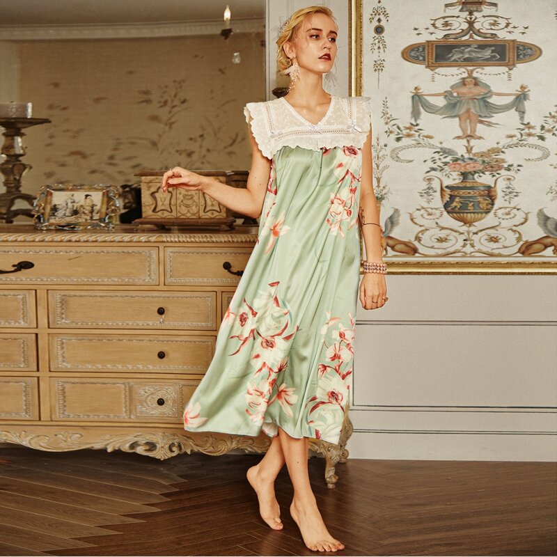 

Satin Floral Bow Night Dress, Multicolor