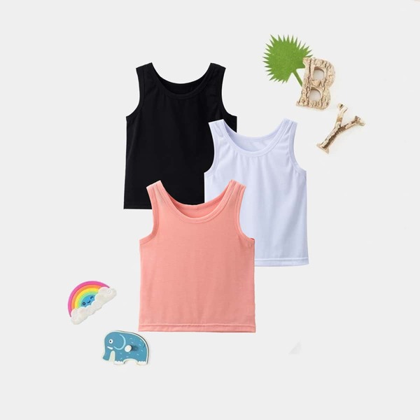 

Toddler Girls 3 Pack Solid Tank Top, Multicolor
