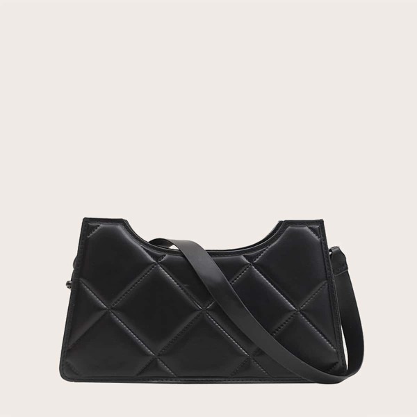 

Quilted Baguette Bag, Black