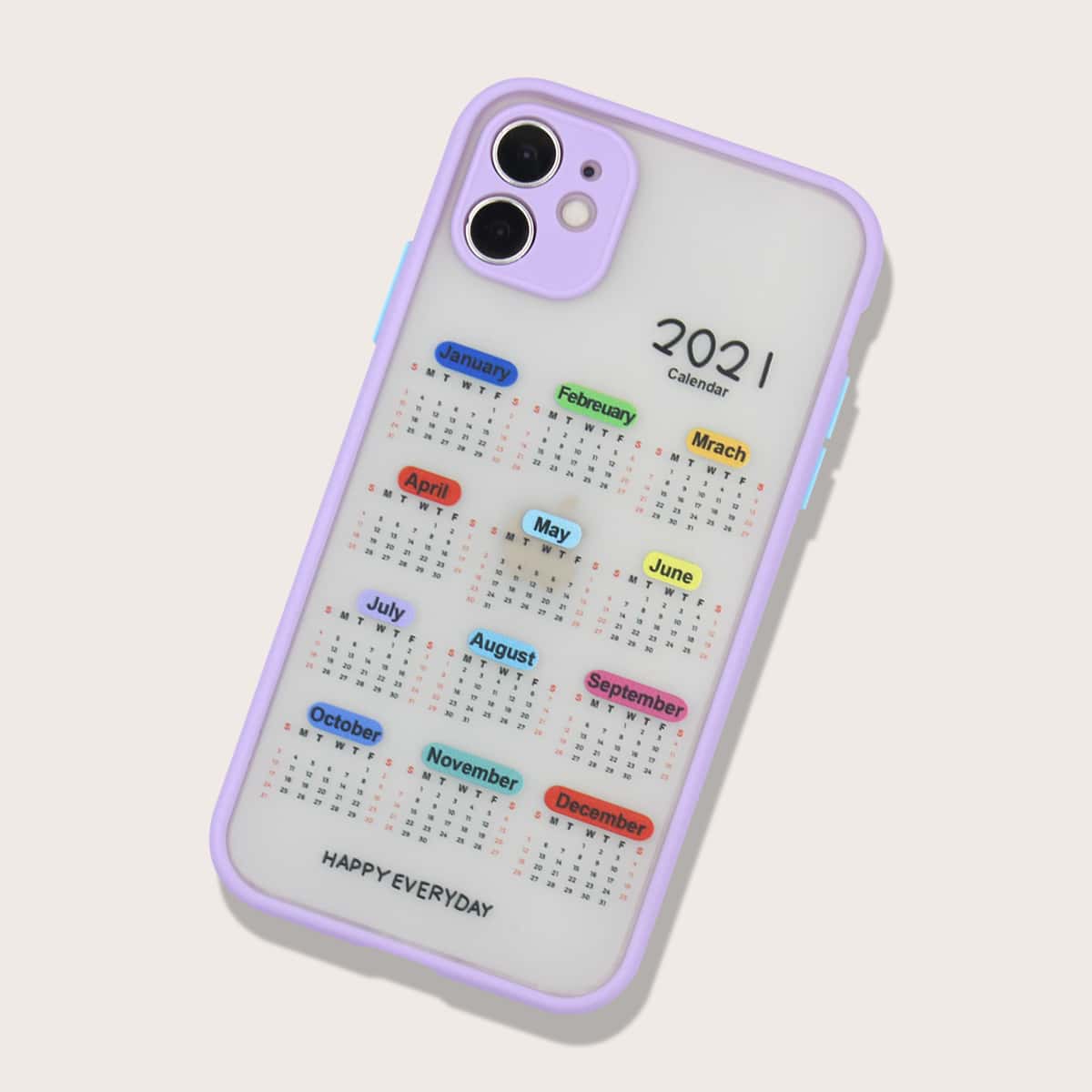 

Calendar Print Phone Case, Purple
