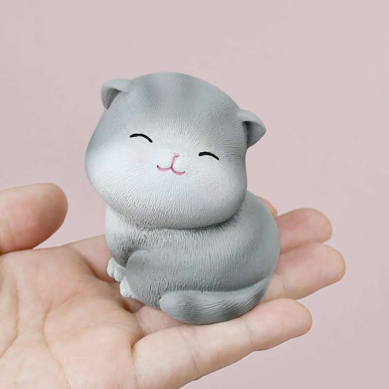 

1pc Cat Design Art Decoration, Grey