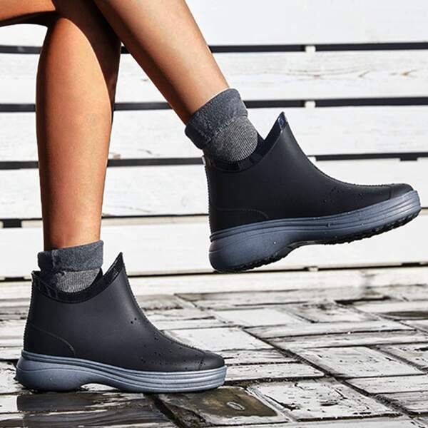 

Minimalist Slip On Rain Boots, Black