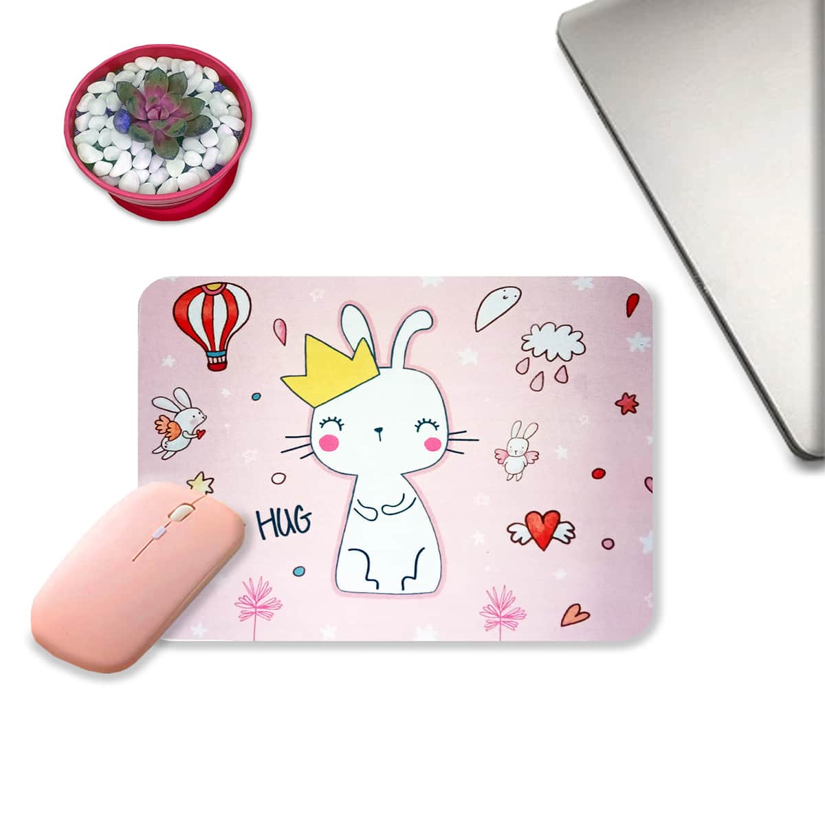 

Cartoon Rabbit Mouse Pad, Baby pink