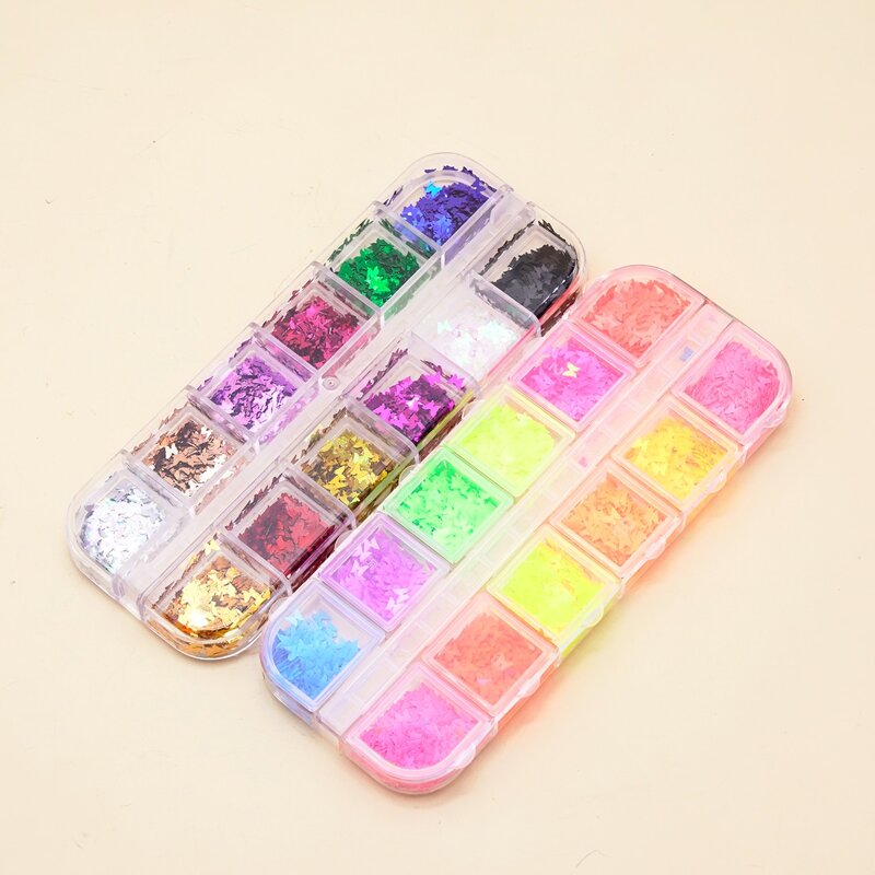 

24pcs Sequin Nail Art Decoration, Multicolor