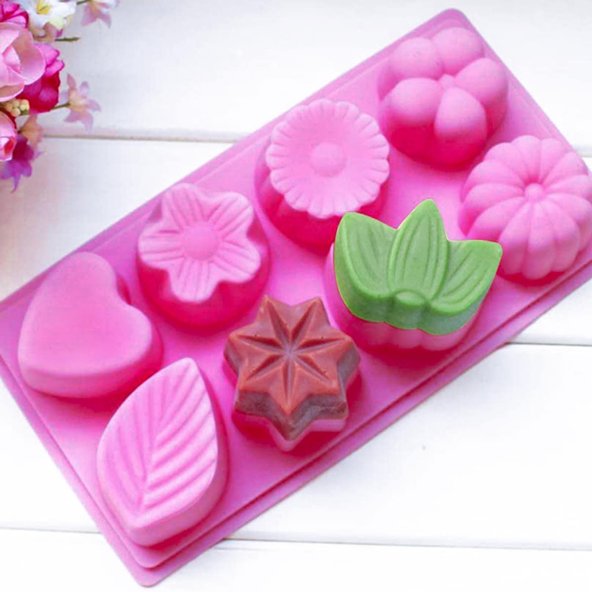 

1pc Flower Design Silicone Mold, Pink