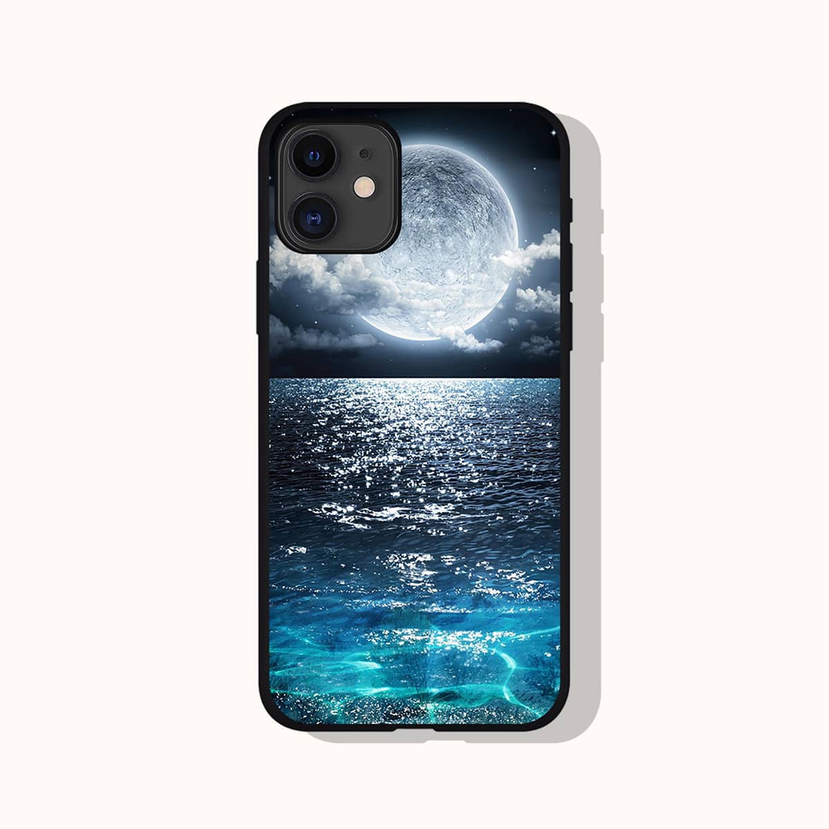 

Moon & Ocean Print Phone Case, Multicolor